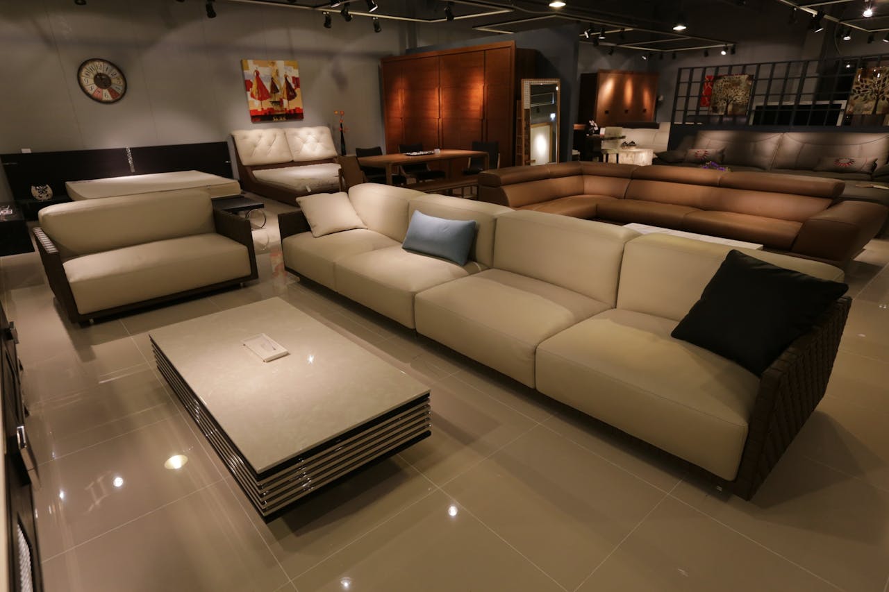 Beige 3-seat Sofa